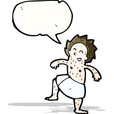 cartoon man in towel with speech bubble N2
