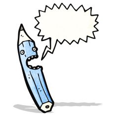 screaming pencil cartoon character N2