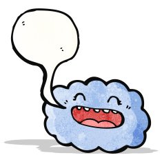 cartoon cloud with speech bubble N23