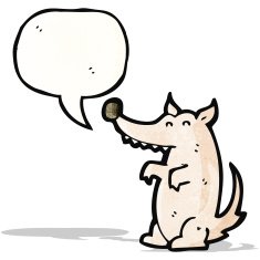 cartoon wolf with speech bubble N27