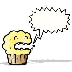 shouting cupcake cartoon N3
