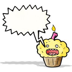shouting cupcake cartoon N4