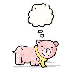 cartoon teddy bear with thought bubble N170