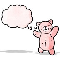 cartoon teddy bear with thought bubble N171