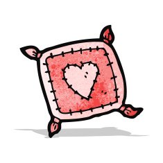 cartoon cushion with love heart