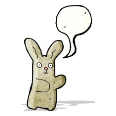 cartoon rabbit with speech bubble N111