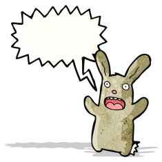 cartoon rabbit with speech bubble N113