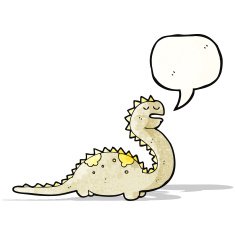 cartoon dinosaur with speech bubble N49