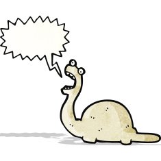 cartoon dinosaur with speech bubble N51