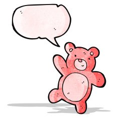 cartoon waving teddy bear