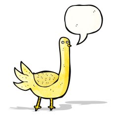 cartoon pigeon with speech bubble N2