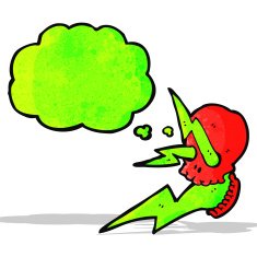crazy electric skull cartoon N2