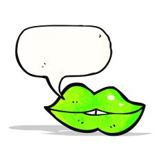 cartoon talking green halloween lips