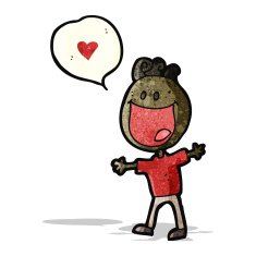 cartoon happy boy in love