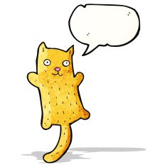 cartoon cat with speech bubble N71