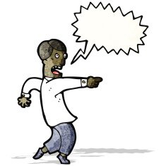 man pointing finger in accusation