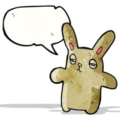 cartoon tired bunny rabbit