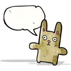 cartoon rabbit with speech bubble N114