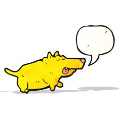 cartoon dog with speech bubble N28