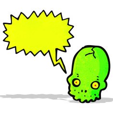 shrieking skull cartoon N3