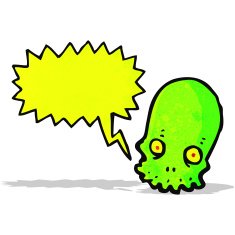 shrieking skull cartoon N4
