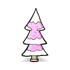 pink chirstmas tree cartoon