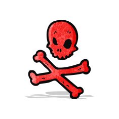red skull and crossbones symbol