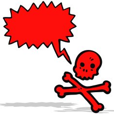 talking skull and crossbones cartoon N2