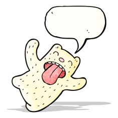funny polar bear with speech bubble