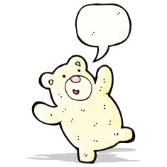 funny polar bear with speech bubble N2