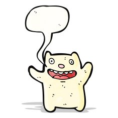funny polar bear with speech bubble N3