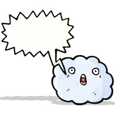 shouting cloud cartoon character