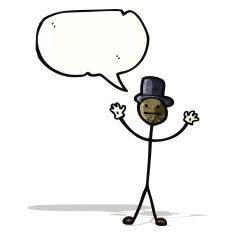 cartoon stick man with speech bubble N4