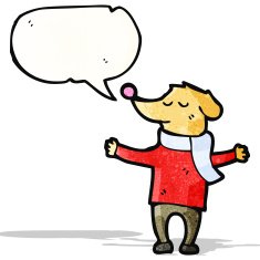 cartoon dog with speech bubble N29