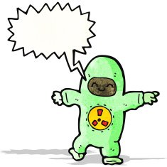 Cartoon man in radiation suit N2 free image download