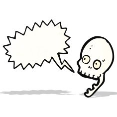 cartoon shrieking skull N2