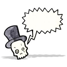 cartoon shrieking skull N3