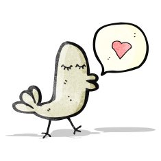 cartoon bird with speech bubble N316