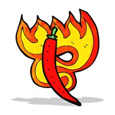 flaming chili cartoon