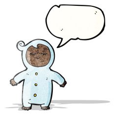 cartoon infant with speech bubble