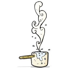 cartoon bubbling kitchen pan