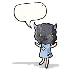 cartoon little thundercloud head creature