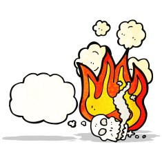 flaming skull cartoon N2