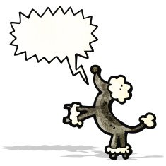 cartoon barking poodle