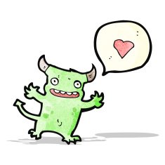 little monster in love cartoon