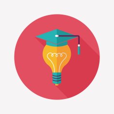 Light bulb flat icon with long shadow eps10 N26