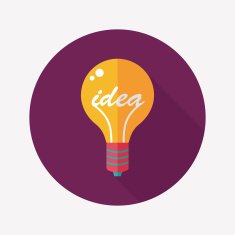 Light bulb flat icon with long shadow eps10 N29