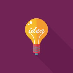 Light bulb flat icon with long shadow eps10 N30