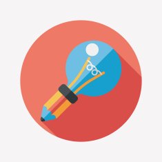 Light bulb flat icon with long shadow eps10 N31