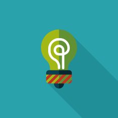 Light bulb flat icon with long shadow eps10 N39
